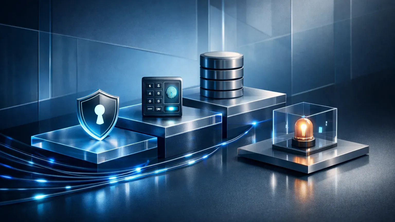Editorial illustration: The first security controls a small team should put in place